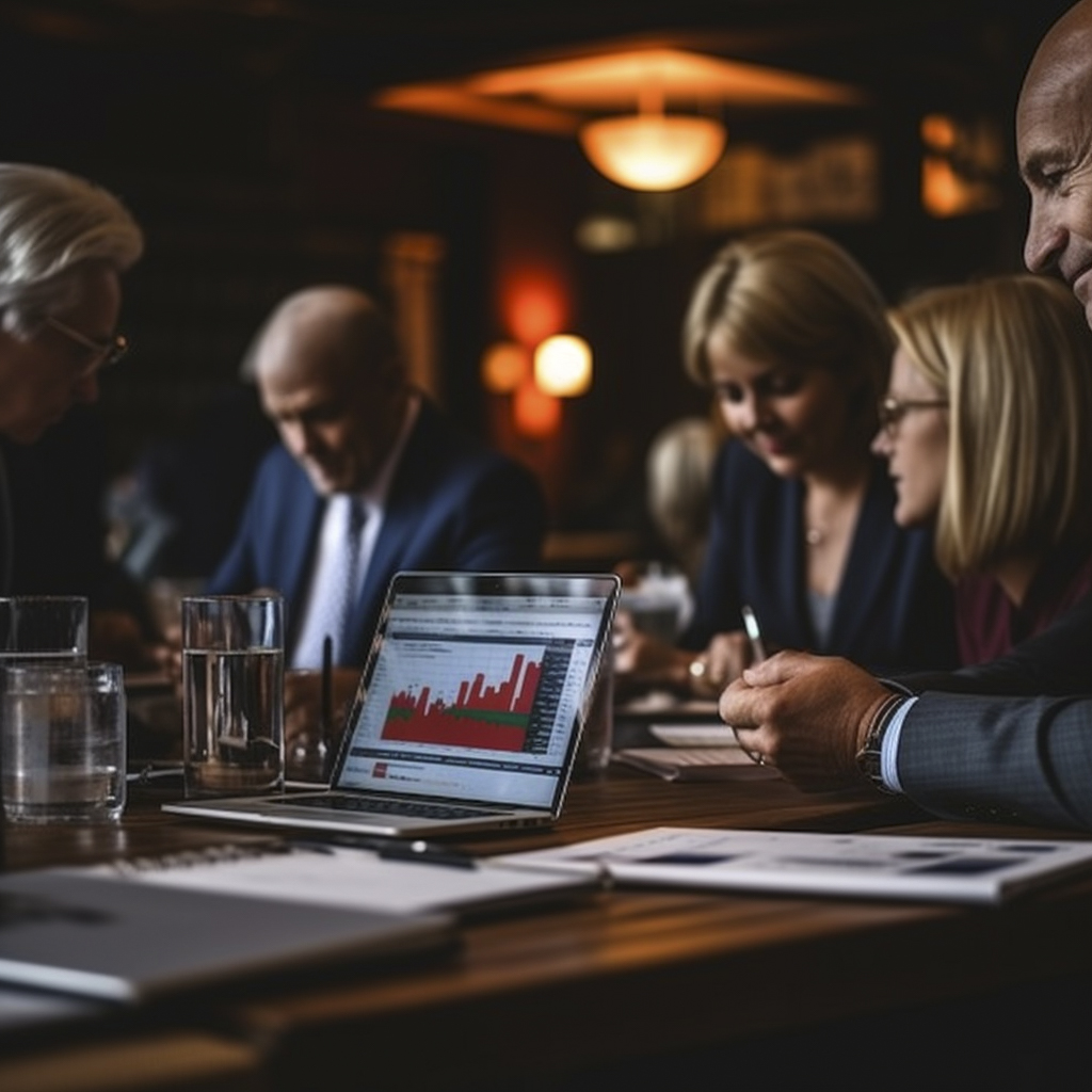 Institutional professionals at a formal financial event