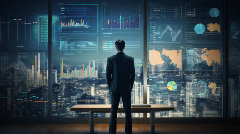 Business professional in a digital market environment